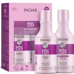 Inoar Moroccan, Pos Progress Duo, zestaw do keratynowego prostowania włosów, keratyna 250ml, odżywka 250ml i 2x szampon 250ml