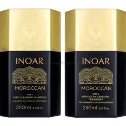 Inoar Moroccan, zestaw do keratynowego prostowania włosów, keratyna 250ml i szampon 250ml