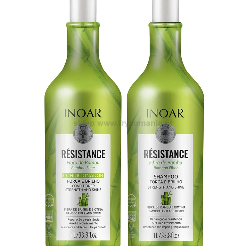 Inoar Resistance Bambu Zestaw szampon + odżywka do włosów kruchych i łamliwych 2x1000ml