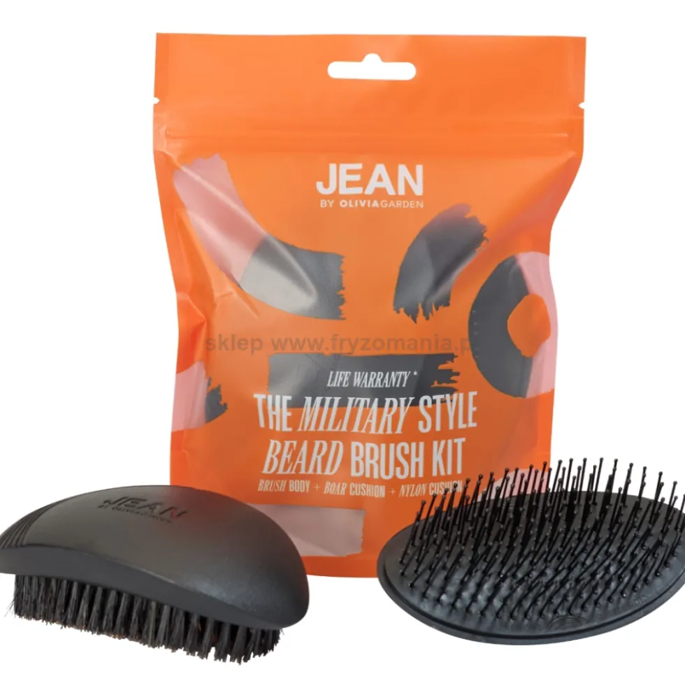 Jean by Olivia Garden Military Kit Szczotka do brody z wymiennym włosiem