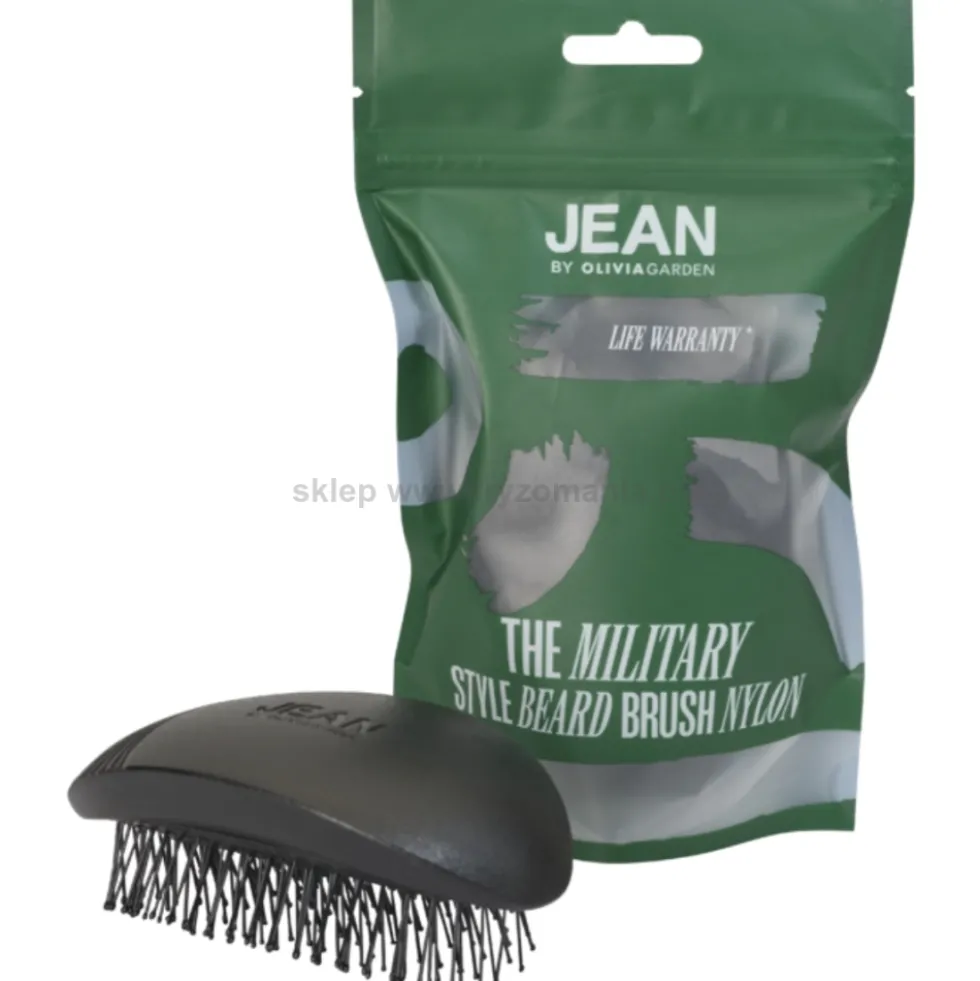 Jean by Olivia Garden Military Szczotka do brody z włosiem nylonowym