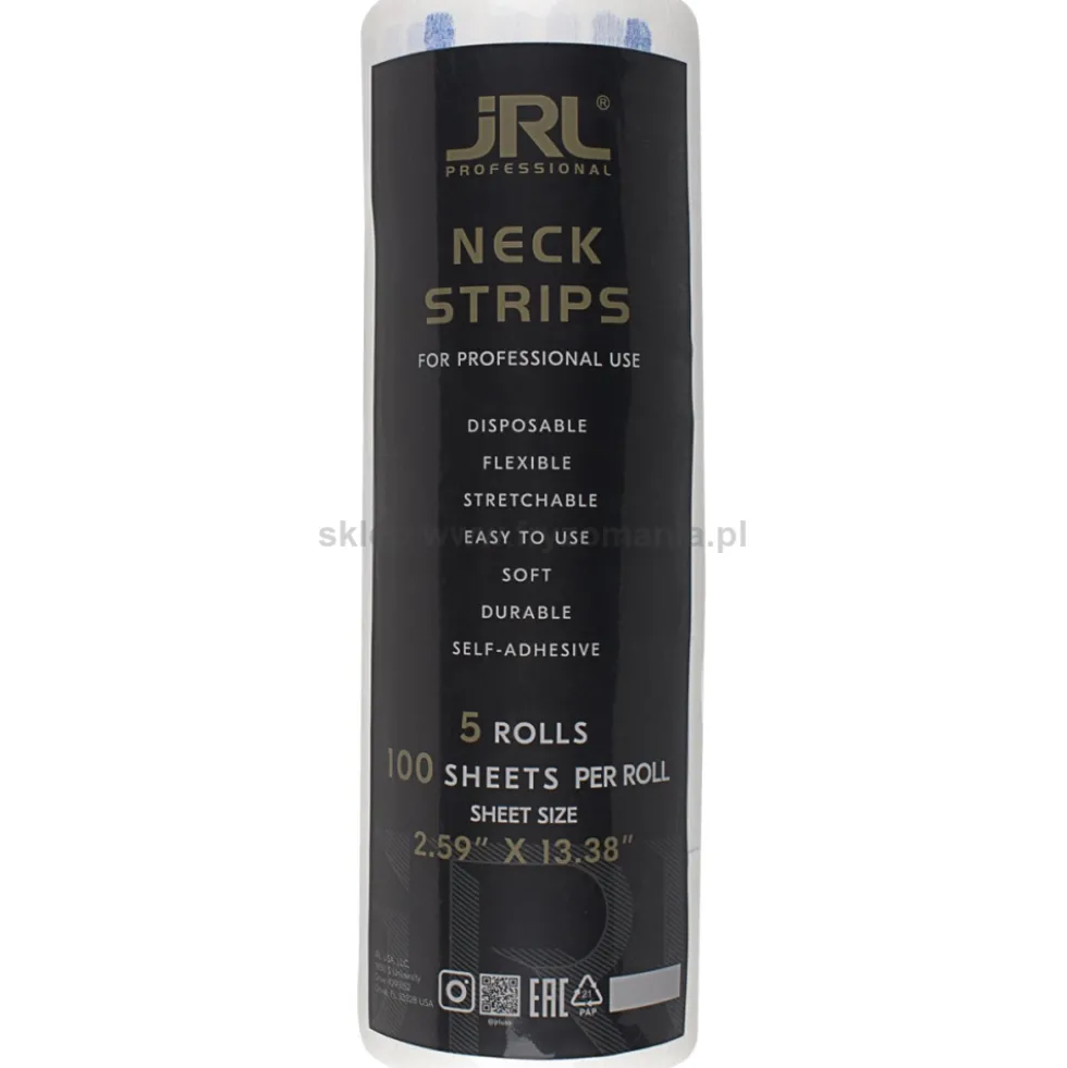 JRL Neck Strips Kołnierzyki fryzjerskie 5x100szt., białe lub czarne