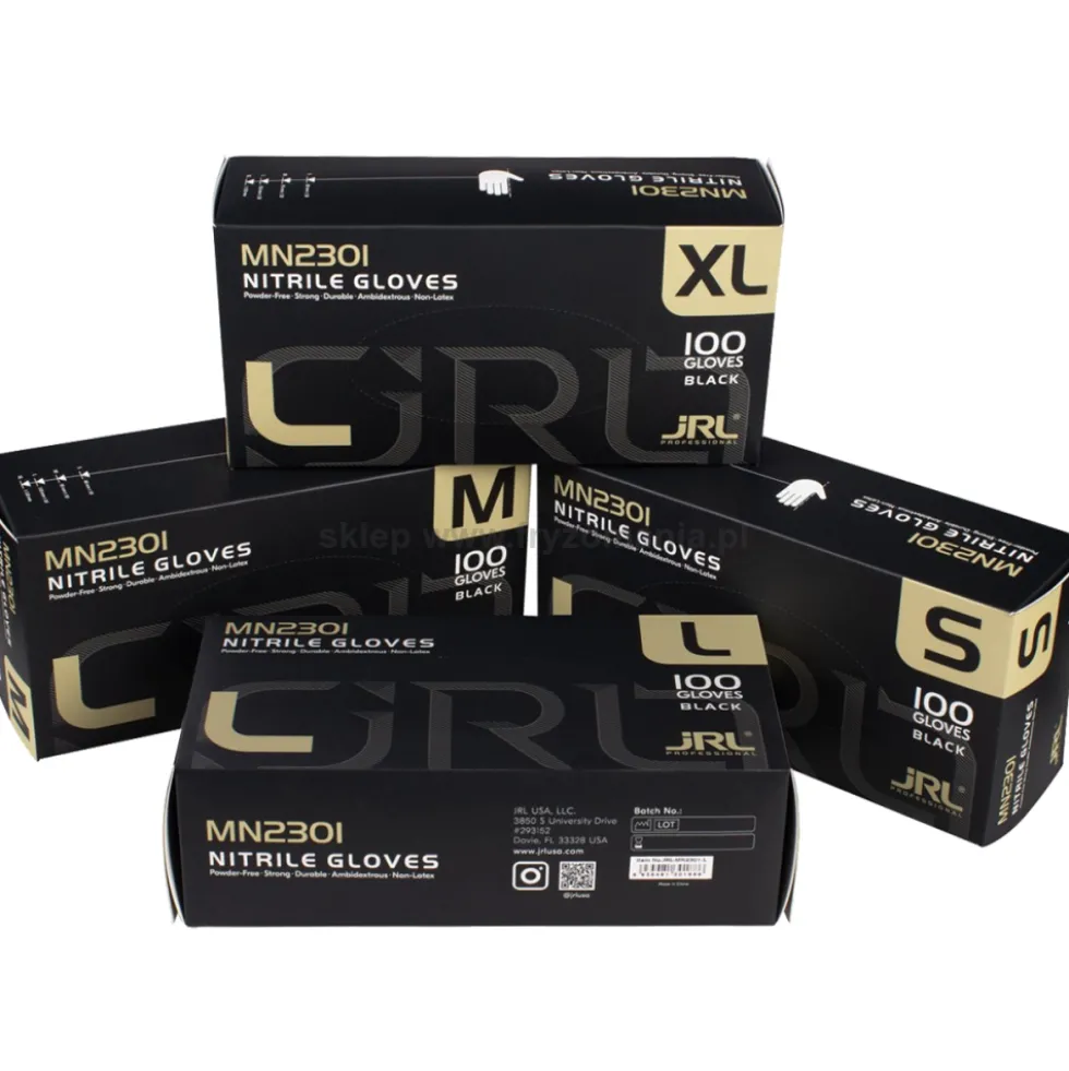 JRL Nitrile Gloves Rękawiczki nitrylowe czarne, S, M, L, XL
