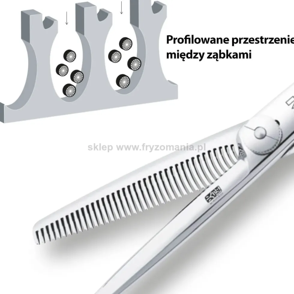 Kasho Green, degażówki fryzjerskie proste 30 zębów, typ B, rozmiar 5.5''