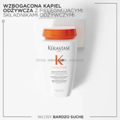 Kérastase Nutritive Bain Satin Riche Szampon nawilżający do włosów bardzo suchych i grubych 250ml