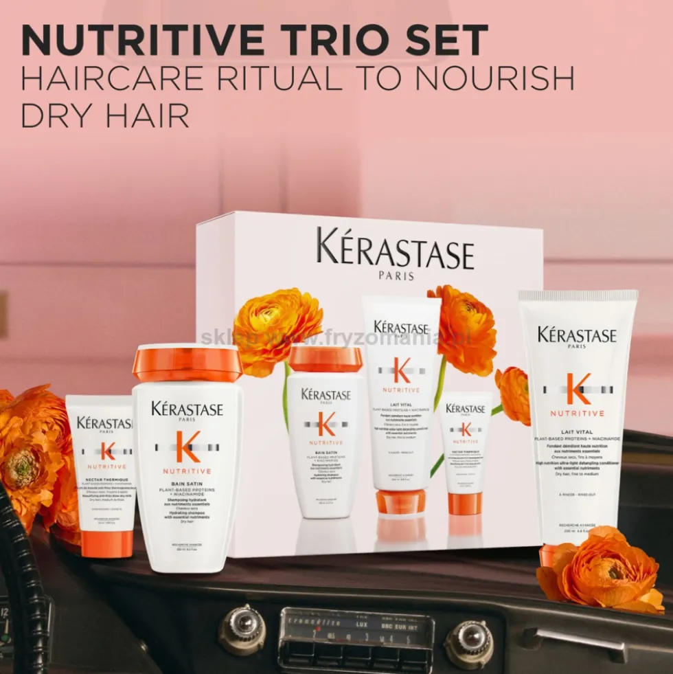 Kérastase Nutritive - zestaw wiosenny do włosów suchych szampon 250ml, odżywka 200ml i nektar 50ml