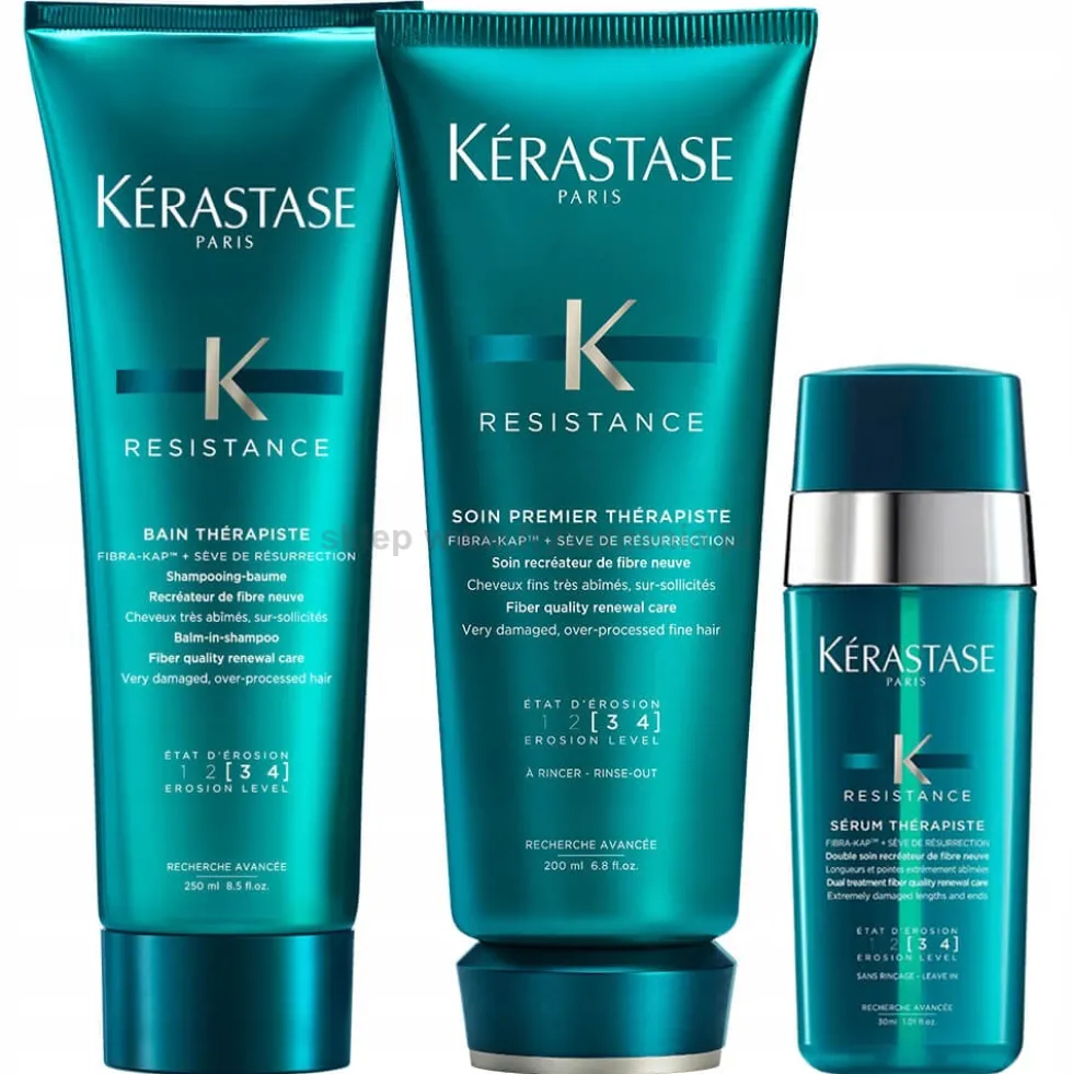 Kérastase Resistance Therapiste - zestaw do włosów suchych i zniszczonych szampon 250ml, odżywka 200ml i serum 30ml