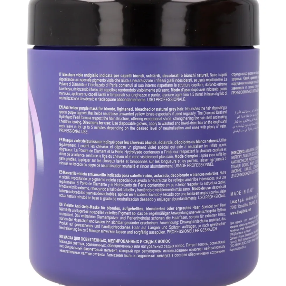 Lisap Light Scale Anti-Yellow Maska do włosów blond, rozjaśnianych i siwych 1000ml
