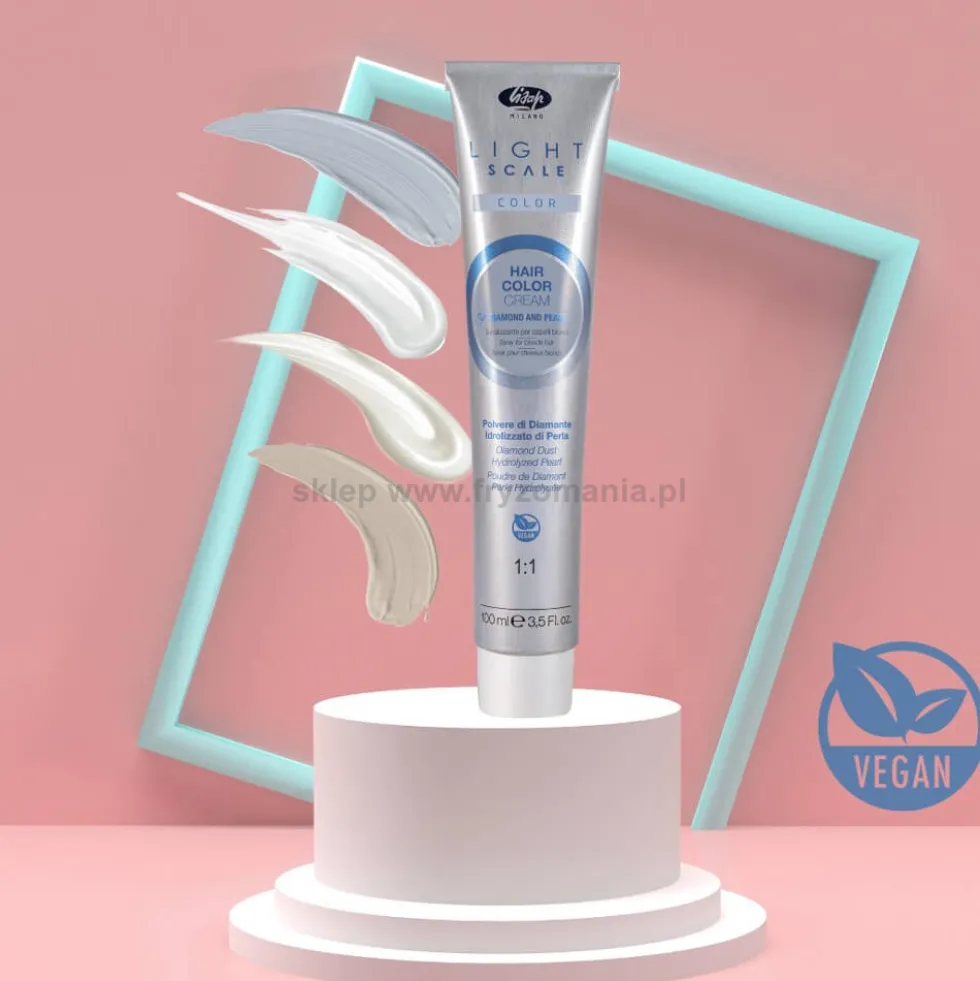 Lisap Light Scale Hair Color Cream Toner do włosów w kremie bez amoniaku z pyłem diamentowym i perłą 100ml