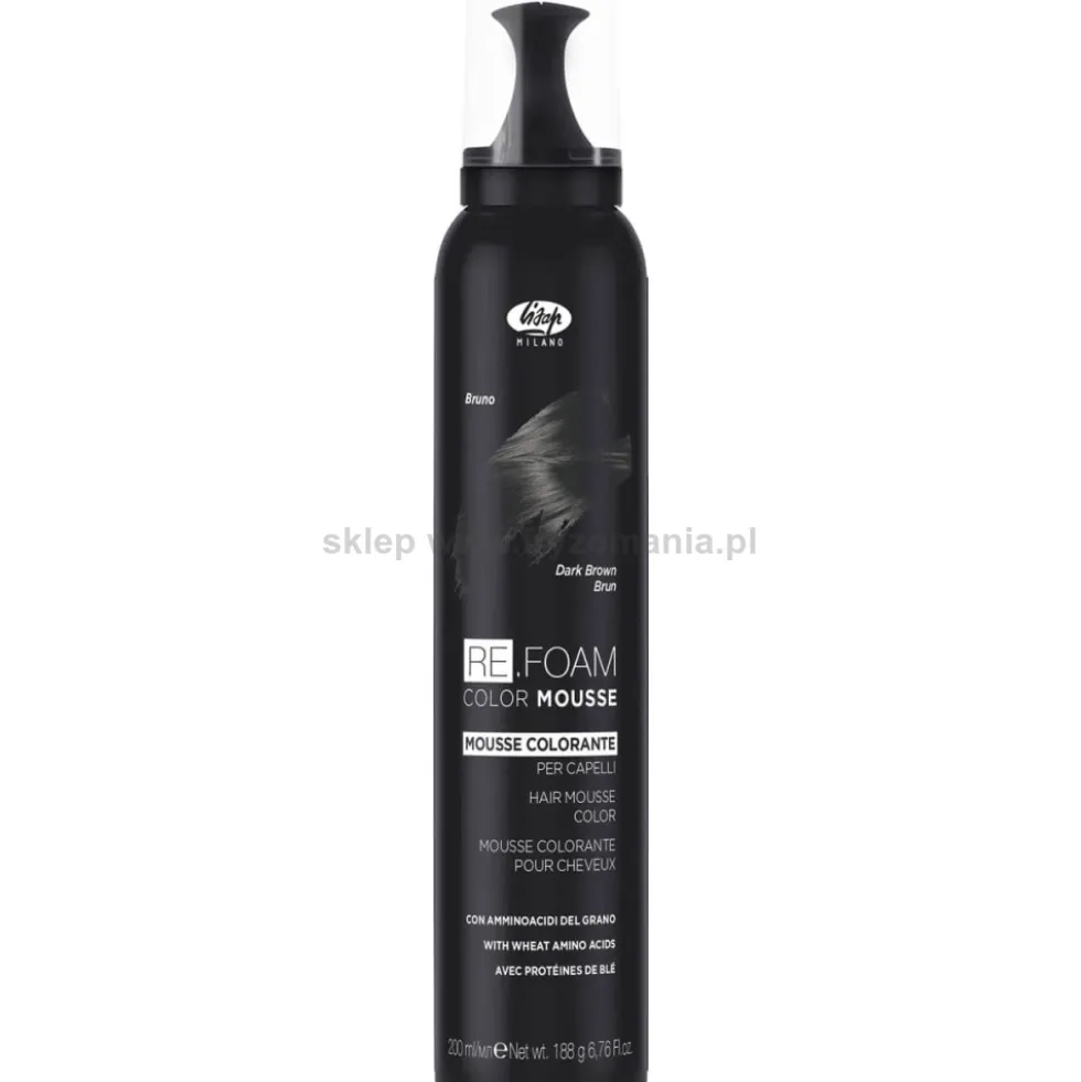 Lisap Re.Foam Color Musse Pianka koloryzująca do włosów, różne kolory 200ml