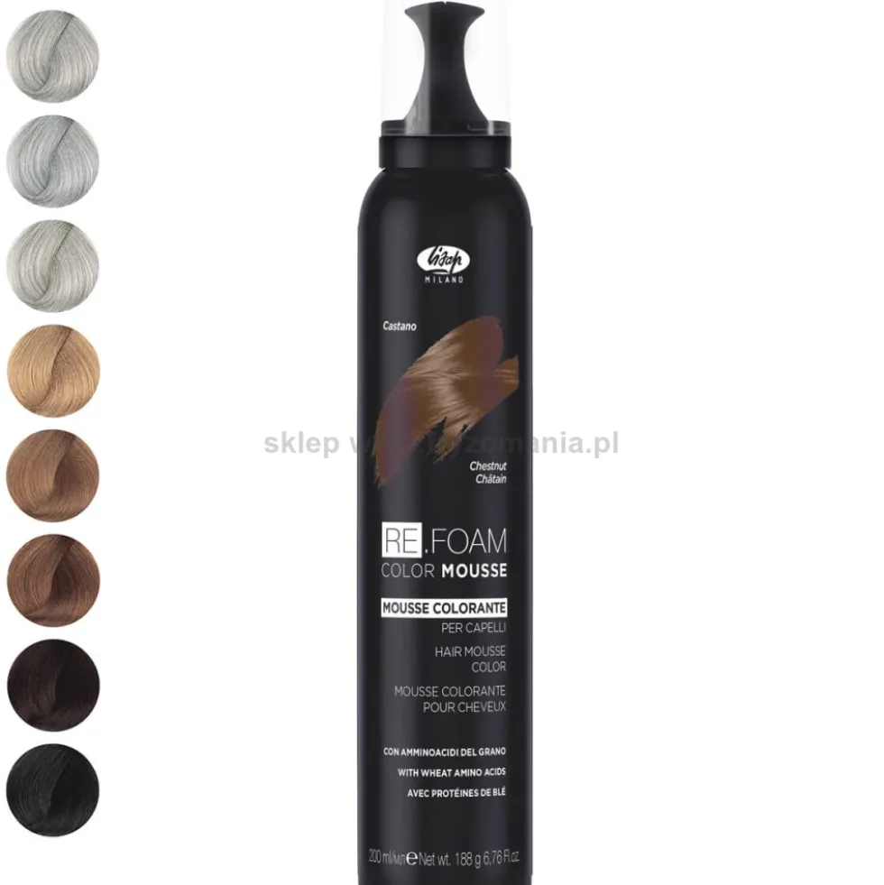 Lisap Re.Foam Color Musse Pianka koloryzująca do włosów, różne kolory 200ml