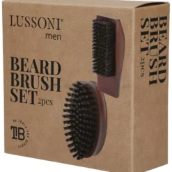 Lussoni Natural Beard Brush Zestaw 2x kartacz do brody z włosiem dzika