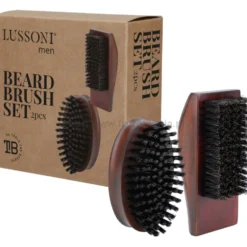 Lussoni Natural Beard Brush Zestaw 2x kartacz do brody z włosiem dzika