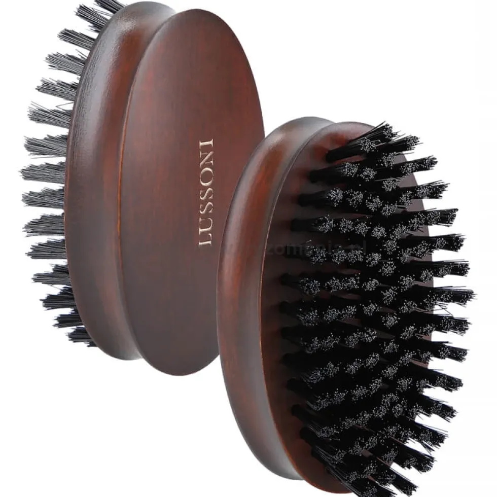 Lussoni Vegan Beard Brush Oval Kartacz do brody z wegańskim włosiem