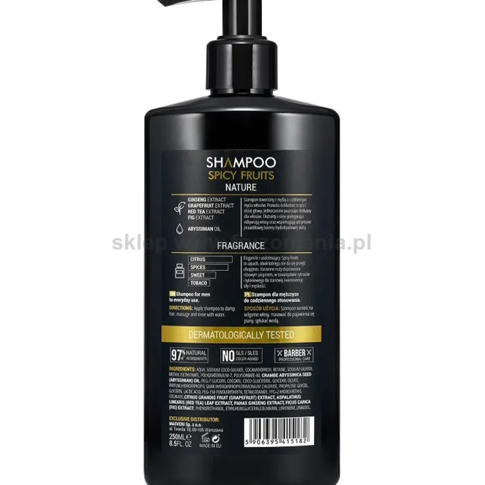 Masveri Spicy Fruits Day Use Szampon do włosów dla mężczyzn 250ml