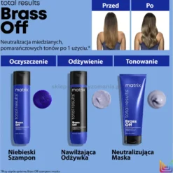 Matrix Brass Off - zestaw ochładzający kolor włosów szampon 300ml i spray 200ml