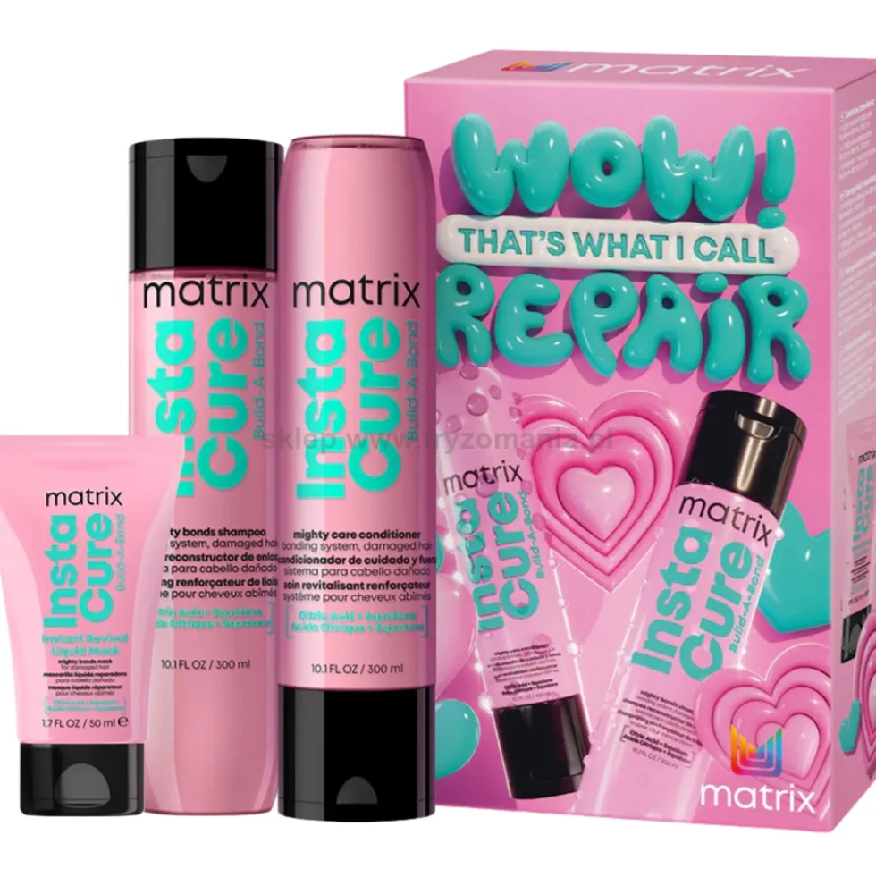 Matrix Insta Cure Build-A-Bond - zestaw upominkowy szampon, odżywka 2x300ml + prezent maska 50ml