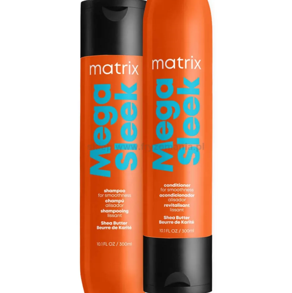Matrix Mega Sleek, zestaw do wygładzenia włosów, szampon 300ml + odżywka 300ml