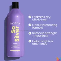 Matrix So Silver - zestaw do włosów blond i siwych, szampon 1000ml i odżywka 1000ml