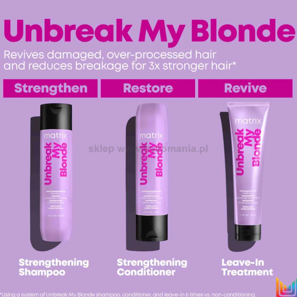 Matrix Unbreak My Blonde - zestaw wzmacniający do włosów rozjaśnianych, szampon 300ml i odżywka 300ml