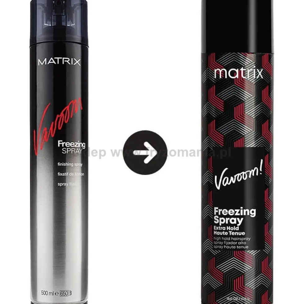 Matrix Vavoom Freezing Extra Hold Lakier do włosów, szybkoschnący o mocnym utrwaleniu 500ml