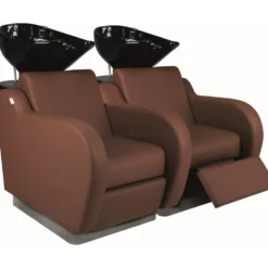 Mila Espania Sofa Myjnia fryzjerska dwustanowiskowa z podnóżkiem elektrycznym i masażem Shiatsu