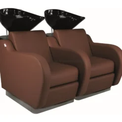 Mila Espania Sofa Myjnia fryzjerska dwustanowiskowa z podnóżkiem elektrycznym i masażem Shiatsu
