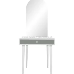 Mila Linea A II Central konsoleta fryzjerska dwustanowiskowa z łukowymi lustrami, płyta laminowana