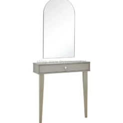 Mila Linea A I konsoleta fryzjerska z łukowym lustrem, płyta laminowana