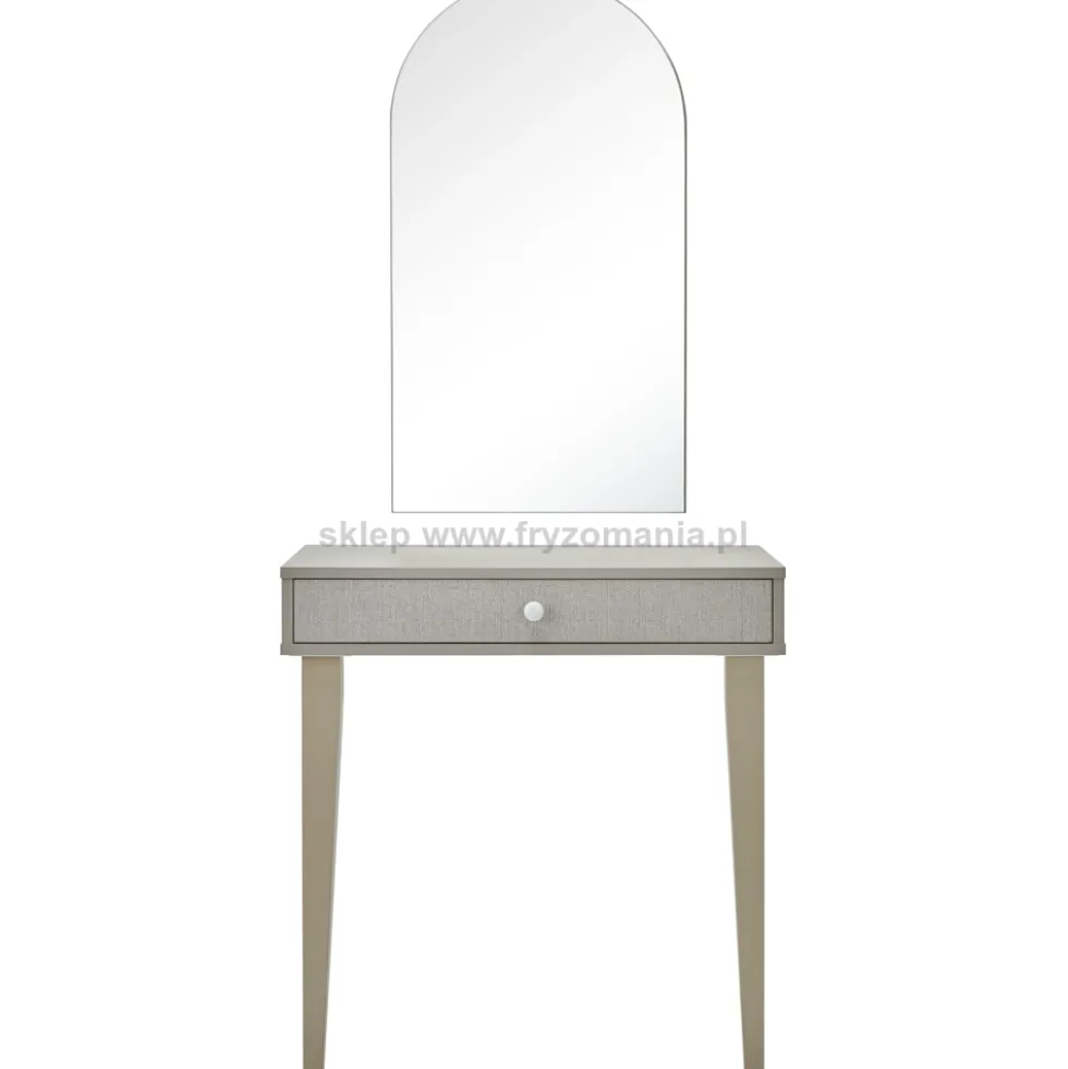 Mila Linea A I konsoleta fryzjerska z łukowym lustrem, płyta laminowana