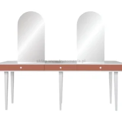 Mila Linea A IV Central konsoleta fryzjerska czterostanowiskowa z łukowymi lustrami, płyta laminowana