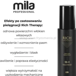 Mila Professional Rich Therapy 12in1 wielofunkcyjna odżywka w sprayu do włosów z keratyną i złotem koloidalnym 150ml