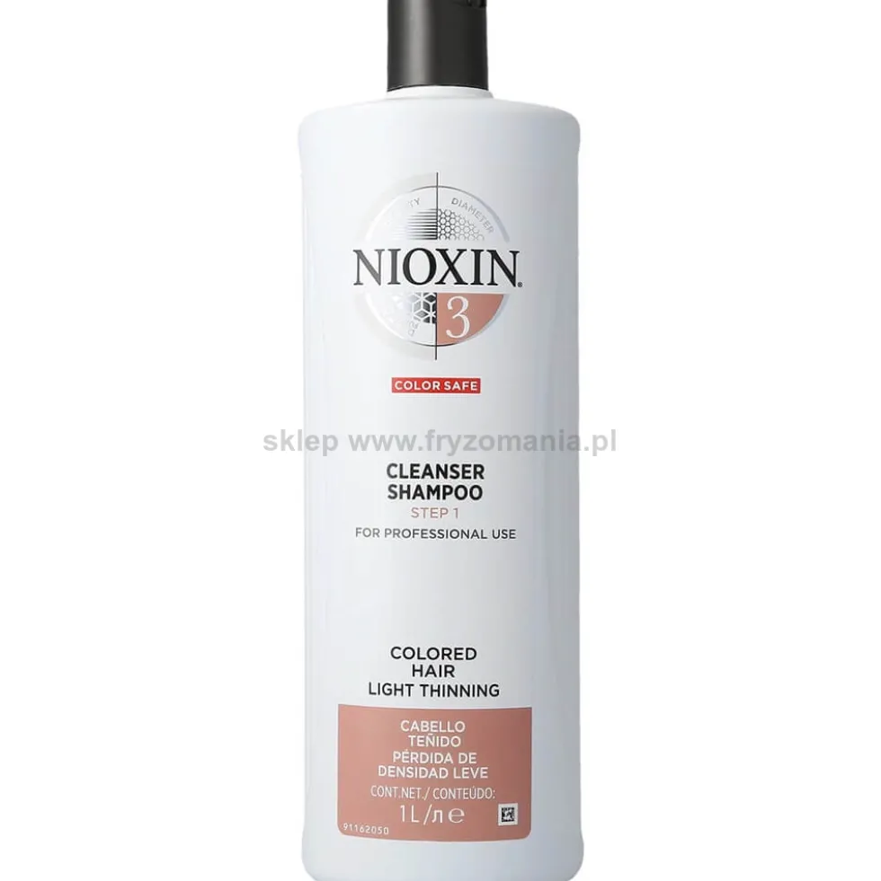 Nioxin System 3 szampon oczyszczający do włosów farbowanych 1000ml