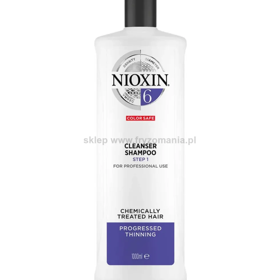 Nioxin System 6 szampon przeciw wypadaniu włosów po zabiegach chemicznych 1000ml