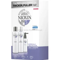 Nioxin System 5 zestaw przeciw wypadaniu włosów po zabiegach chemicznych, szampon 150ml, odżywka 150ml, kuracja 50ml