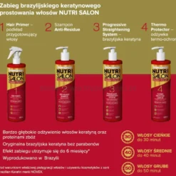 Novex Brazilian Keratin Nutri Salon zestaw do keratynowego prostowania włosów 3x500ml