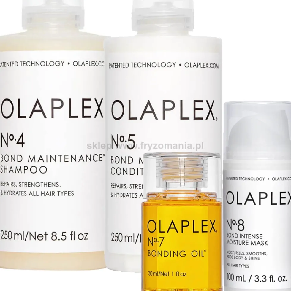 Olaplex 4 5 7 8 - zestaw do regeneracji włosów szampon 250ml, odżywka 250ml, olejek 30ml i maska 100ml