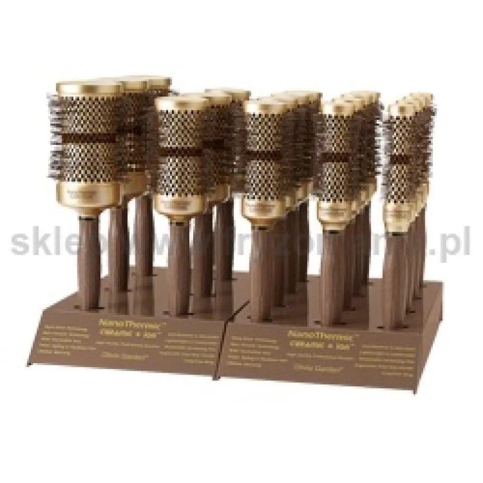 Olivia Garden Display NANO THERMIC Contour zestaw 18 szczotek