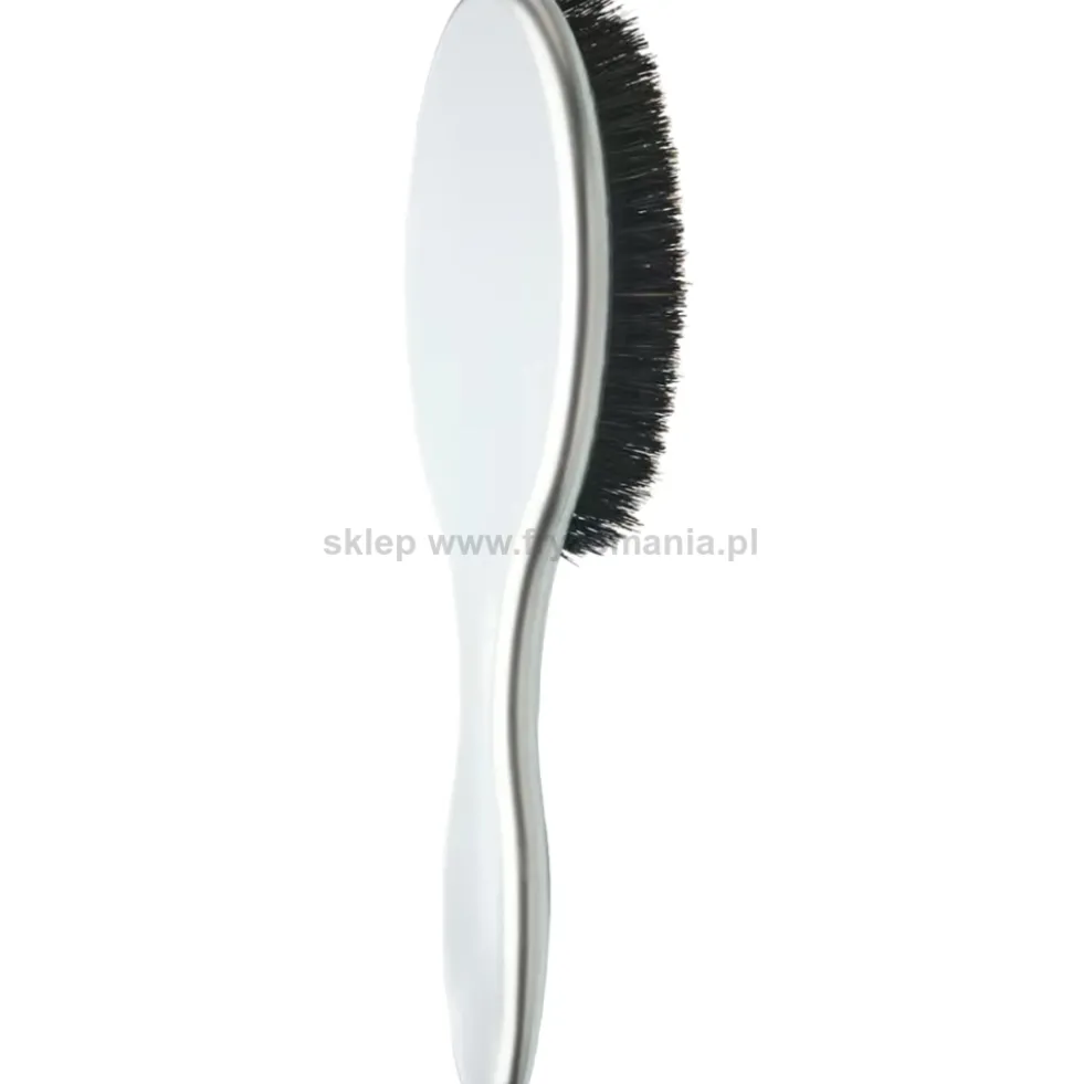 Olivia Garden Expert Care Oval Boar Szczotka do rozczesywania włosów srebrna