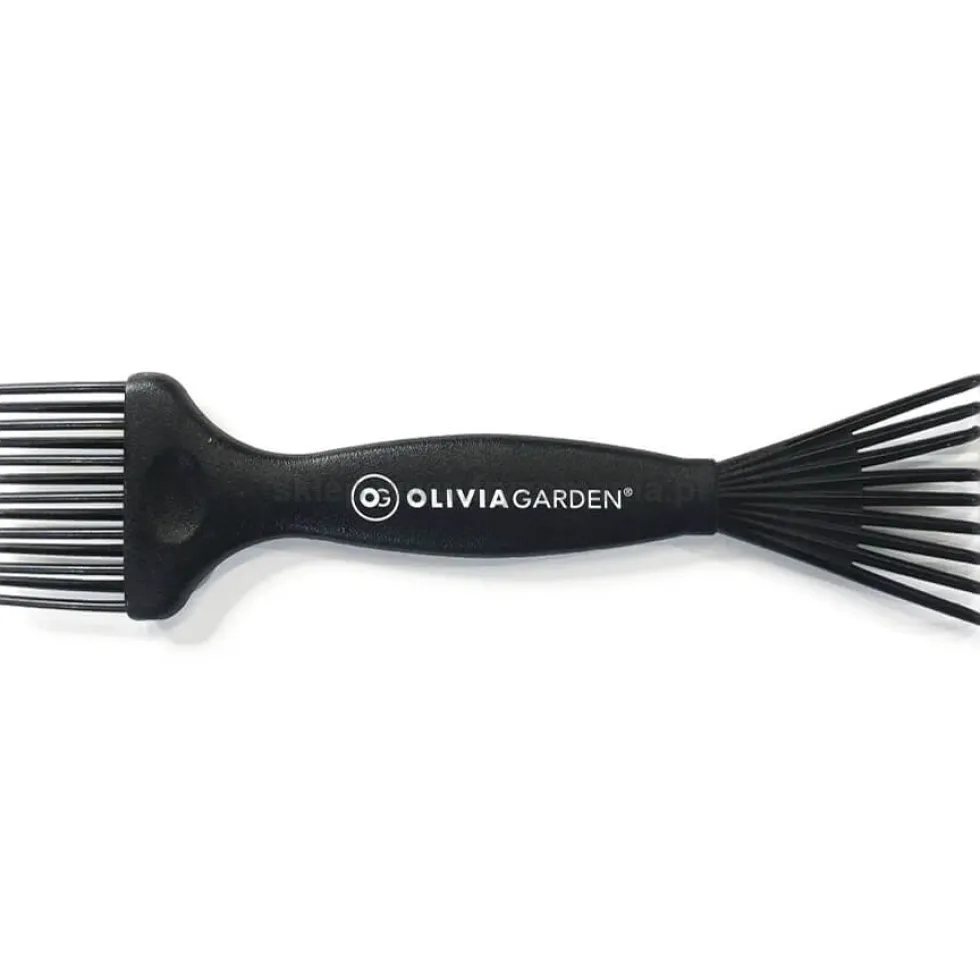 Olivia Garden Mini Przyrząd do czyszczenia szczotek z wytrzymałego materiału czarny