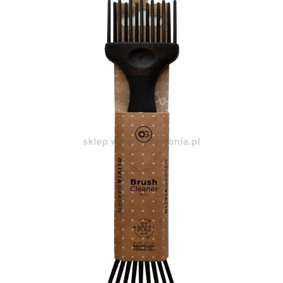 Olivia Garden Mini Przyrząd do czyszczenia szczotek z wytrzymałego materiału czarny