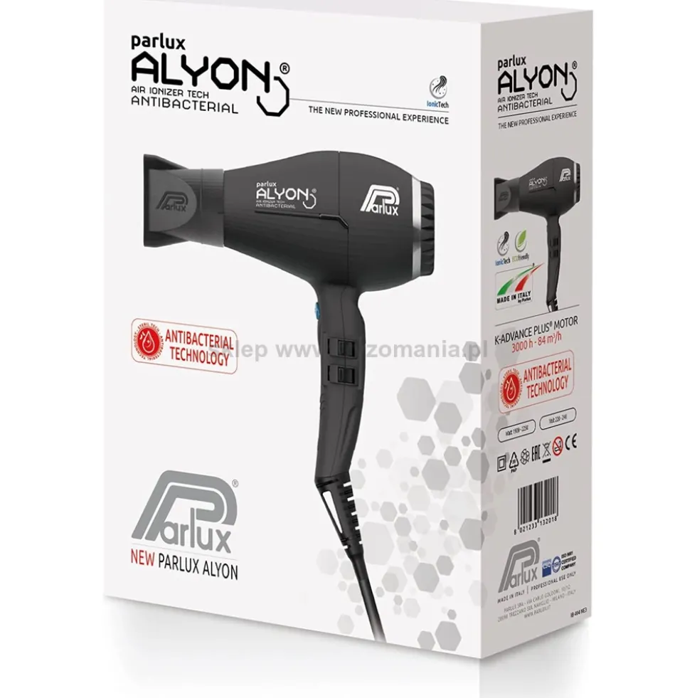 Parlux Alyon Suszarka do włosów z jonizacją, różne kolory 2250W