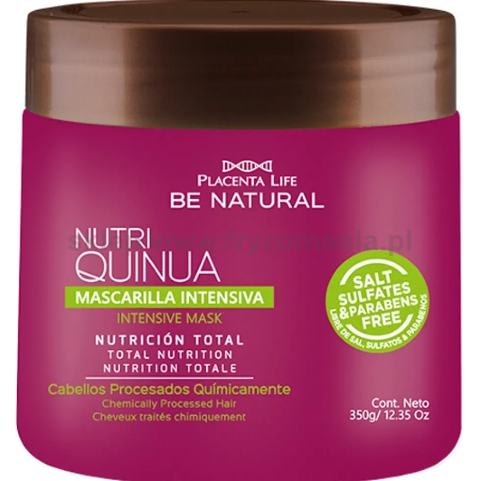 Placenta Life Be Natural Nutri Quinua Maska do włosów zniszczonych po zabiegach chemicznych 350g