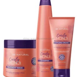 Placenta Life Curly Monoi - zestaw do włosów kręconych szampon, maska 2x350ml i krem 200ml