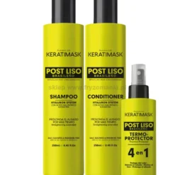 Placenta Life Keratimask Post Liso zestaw po keratynowym prostowaniu włosów, szampon + odżywka 2x250ml + spray 50ml