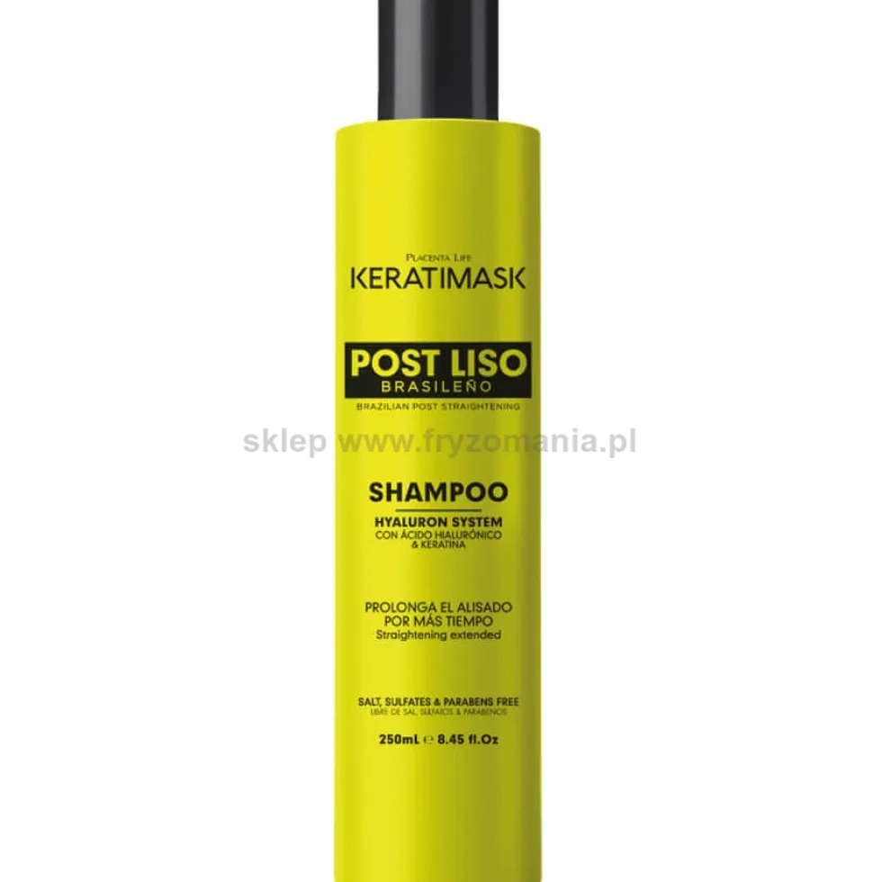 Placenta Life Keratimask Post Liso zestaw po keratynowym prostowaniu włosów, szampon + odżywka 2x250ml + spray 50ml