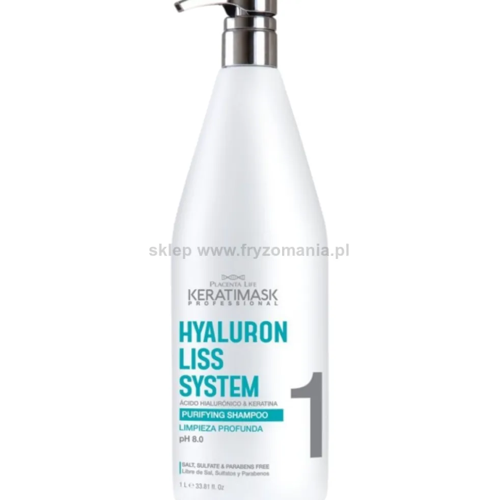 Placenta Life Keratinmask Hyaluron Liss - zestaw do keratynowego prostowania włosów szampon, serum i balsam 3x1000ml
