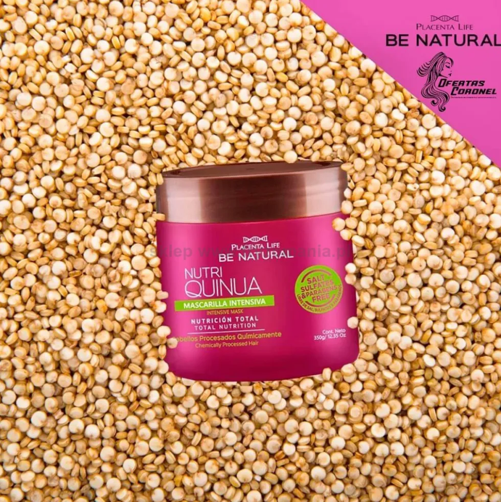 Placenta Life Nutri Quinua - zabieg proteinowy na włosy, mocno odbudowujący, szampon 350ml, maska 350g i odżywka dwufazowa 200ml