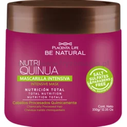 Placenta Life Nutri Quinua - zabieg proteinowy na włosy, mocno odbudowujący, szampon 350ml, maska 350g i odżywka dwufazowa 200ml