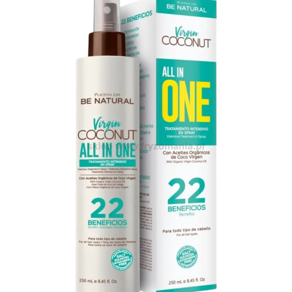 Placenta Life Virgin Coconut All in One Odżywka dwufazowa do włosów 250ml
